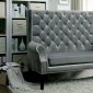 Shayla Loveseat Bench CM-BN6171GY in Gray Flannelette