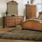 Warm Cognac Finish Classic 5Pc Bedroom Set w/Hand Carvings