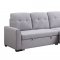 Amboise Sectional Sofa 55550 in Light Gray Fabric by Acme