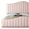Jolie Bed in Pink Velvet Fabric by Meridian w/Options