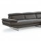 Pandora Sectional Sofa in Dark Gray Leather by Whiteline