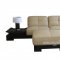 Full Beige Italian Leather Sectional Sofa & Matching Ottoman