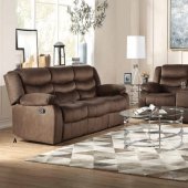 Angelina Motion Sofa 55045 in Dark Brown Fabric - Acme w/Options