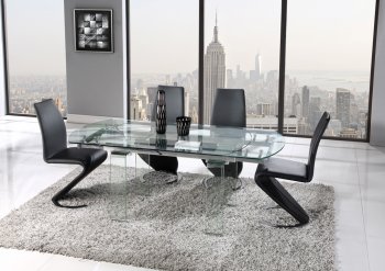 D2160DT Dining Table by Global w/Optional D9002 Black Chairs [GFDS-D2160DT-D9002DC-BL]