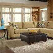 Bella Coffee Fabric Modern Sectional Sofa w/Optional Ottoman