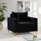 Naomi Sofa 633 in Black Velvet Fabric by Meridian w/Options