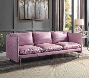 Metis Sofa LV01018 in Wisteria Grain Leather by Acme [AMS-LV01018 Metis]