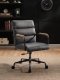 Halcyon Office Chair 93242 in Gray Top Grain Leather by Acme