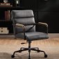 Halcyon Office Chair 93242 in Gray Top Grain Leather by Acme