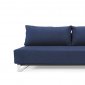 Ifelt Blue Fabric Modern Sofa Bed w/Stainless Steel Legs