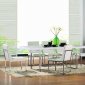 White Finish Modern Dining Table w/Chrome Legs