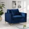 Naomi Sofa 633 in Navy Velvet Fabric by Meridian w/Options