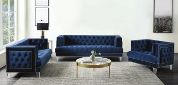 Ansario Sofa 56455 in Blue Velvet by Acme w/Options [AMS-56455 Ansario]