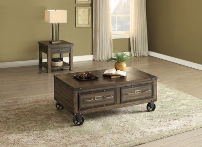 Kailas 82280 Coffee Table in Dark Oak by Acme w/Options