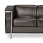 Espresso Full Leather Contemporary Living Room W/Tube Frame