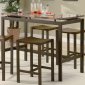 Marble Look Top & Brown Metal Frame 5Pc Counter Height Set