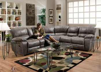 1750 Reclining Sectional Sofa in Seal Leatherette by Albany [ALSS-1750 Shogun Seal]