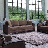 Albany Sofa Bed in Brown Fabric by Empire w/Options