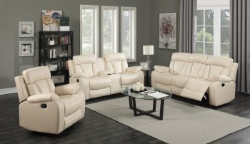 Avery Motion Sofa 645 in Beige Bonded Leather w/Optional Items [MRS-645BE Avery]