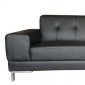 Black Leatherette Contemporary Sofa & Loveseat Set w/Metal Legs