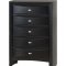 8284-Linda Black Bedroom by Global w/Upholstered Bed & Options