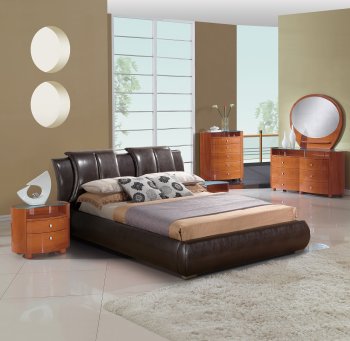 8269 Emily Cherry Bedroom 5Pc Set by Global w/ Options [GFBS-8269 Brown Emily Cherry]