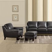 Andover Sofa & Loveseat Set in Grey Leather Italia w/Options