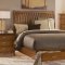 Golden Amber Finish Stylish Bed w/Optional Headboard