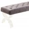 Ava 102 Bench in Grey Velvet Fabric by Meridian w/Acrylic Legs