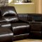 Glasgow Reclining Sectional Sofa CM6822BR in Brown Leatherette