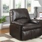 Brown Vinyl Modern Glider Recliner Chair