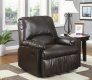 Brown Vinyl Modern Glider Recliner Chair