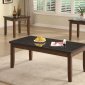 Marble-Like Top & Rich Walnut Finish Modern 3Pc Coffee Table Set