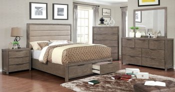 Ariella Bedroom w/Drawer Footboard CM7862DR in Gray w/Options [FABS-CM7862DR-Ariella]