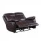 Perfiel Motion Sofa & Loveseat LV00066 Dark Brown Leather - Acme