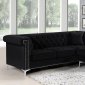 Damian Sectional Sofa 608 in Black Velvet Fabric by Meridian