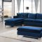 Naomi Sectional Sofa 636 in Navy Velvet Fabric by Meridian