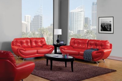 SM6082 Volos Sofa in Red Leatherette w/Options