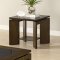 Dark Oak Finish Black Glass Top Coffee Modern Table w/Options