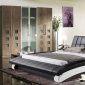 Black & White Leatherette Modern Plarform Bed