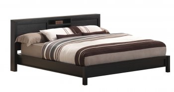 Dark Espresso Matte Finish Contemporary Bed With Broad Shoulders [LSB-Breighton]