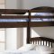 Soft Mocha Finish Contemporary Twin Tri-Plex Bunk Bed