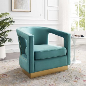 Frolick Accent Chair in Mint Velvet by Modway [MWAC-3888 Frolick Mint]