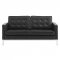 Loft Sofa in Black Faux Leather by Modway w/Options