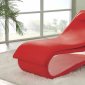 Red Leather Upholstery Modern Stylish Chaise Lounger