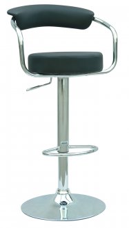 Black & Metal Finish Set of 2 Modern Barstool w/Footrest