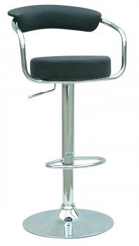 Black & Metal Finish Set of 2 Modern Barstool w/Footrest [CYBA-0326-BS-Black]