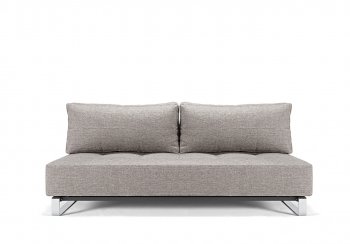 Supremax Sofa Bed in Gray w/Chromed Steel Legs by Innovation [INSB-Supremax-Deluxe-521]