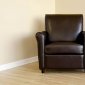 Brown Color Contemporary Leather Club Chair