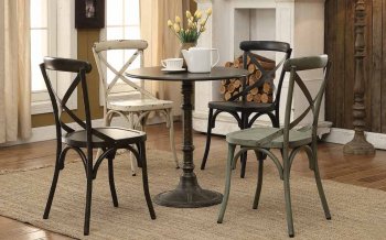 Oswego Dining Set 5Pc 100063 by Coaster w/Metal Chairs [CRDS-100063-10531x Oswego]